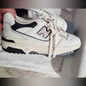 New Balance 550 White and Black Sneakers